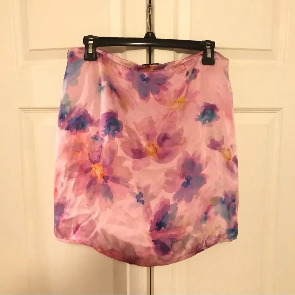Frankie’s Bikinis Matilda Wrap Skirt Bikini Swim Coverup Silk Skirt Size Large